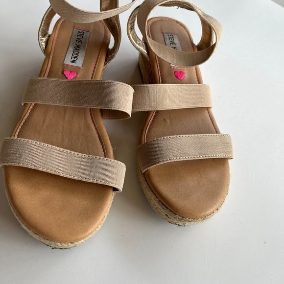 Steve Madden‎ Kids' Jbandi Espadrille Wedge Sandal, J Bandi, Natural Size 4 - Picture 3 of 7